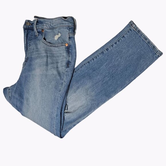 Madewell Perfect Vintage Jeans Womens Size 29 High Rise Medium Wash Ripped Denim - Picture 1 of 6